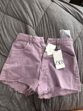 ZARA Lavender Denim Shorts